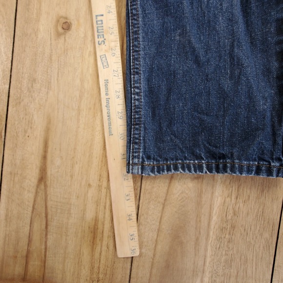 Levi Strauss 527 Bootcut Jeans Mens 31x32 Blue Dark Wash Denim Slim Fit 527-0216 - Picture 6 of 7